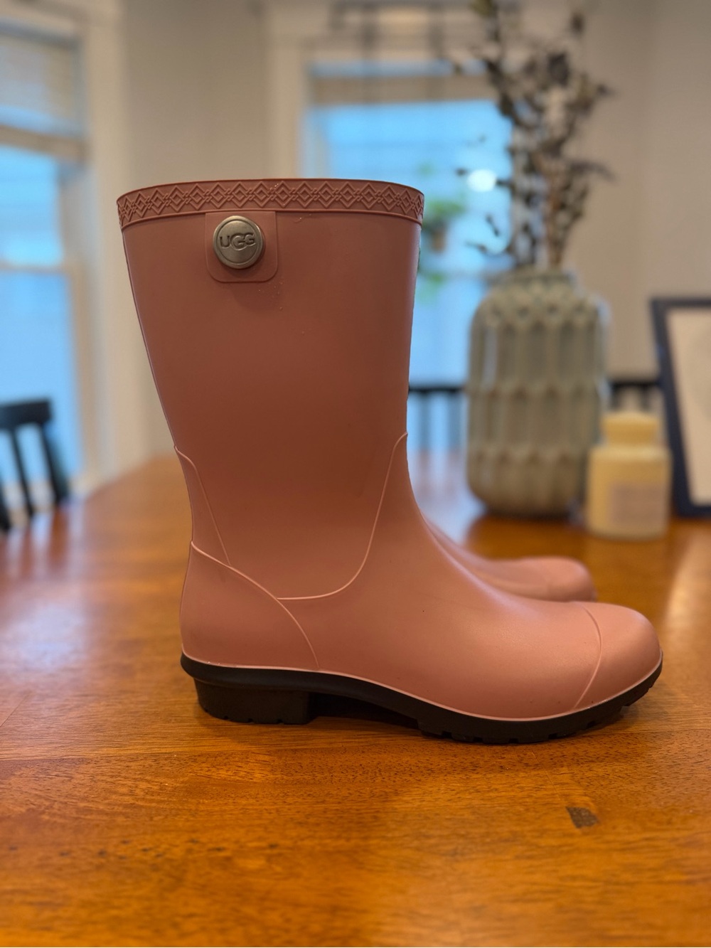 UGG Women's Blush Pink Short Rain Boots